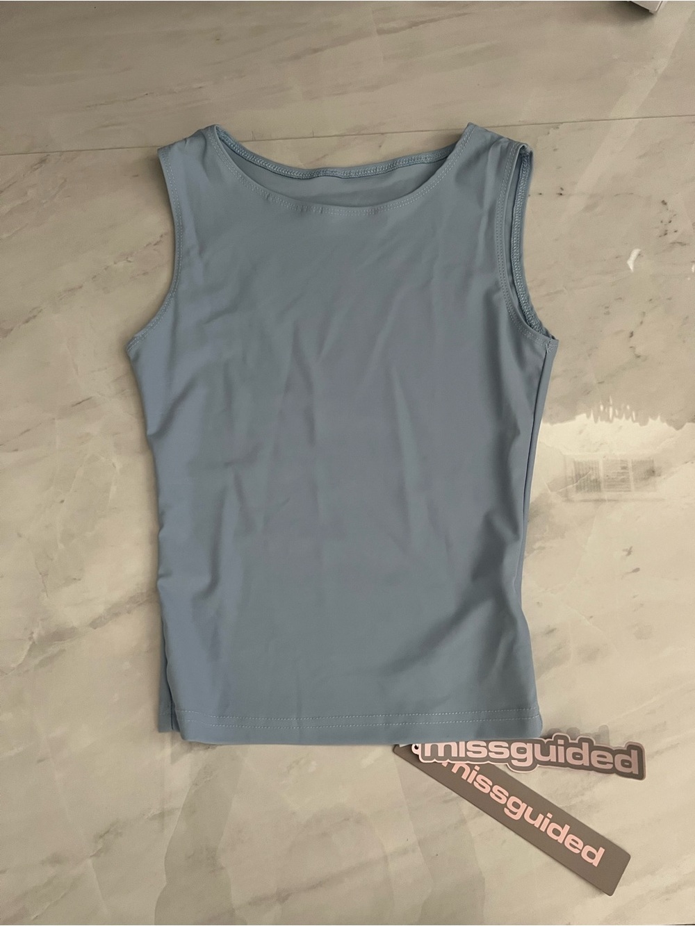Missguided blue tank top